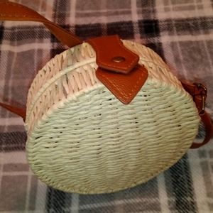 🆕 Round Woven Straw Crossbody Purse Shoulder Bag Vacation Summer Bag